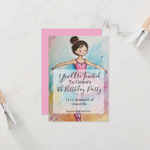 Convite para Aniversário de criança Ballerina