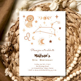 Convite para aniversário de criança de boho Leo zo