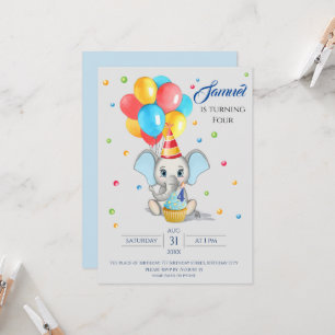 Convite para Aniversário de criança de Cartoon Ele