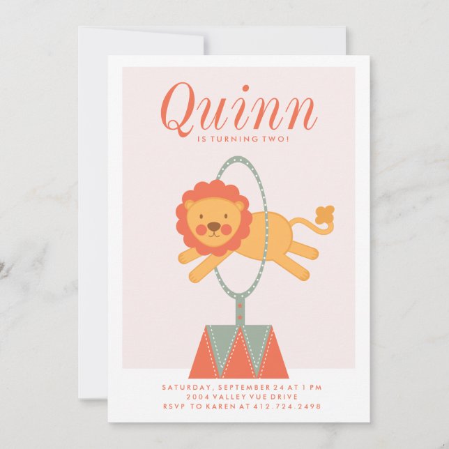 Convite para ANIVERSÁRIO DE CRIANÇA de CIRCO CARNI (Frente)