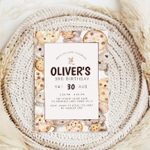 Convite para Aniversário de criança de Cookie e mo