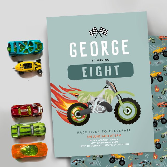 Convite para Aniversário de criança de motocicleta (Criador carregado)