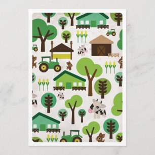 Convite para aniversário de criança de tratores 