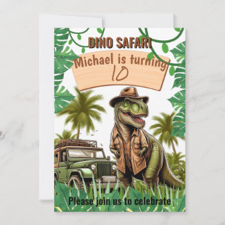 Convite para aniversário de criança: Dino Safari,