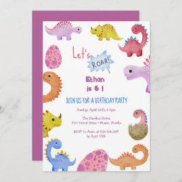 Convite para aniversário de criança do vamos Dinos