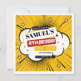 Convite para Aniversário de criança Herói