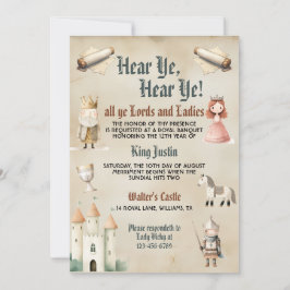 Convite para Aniversário de criança Renascentista 