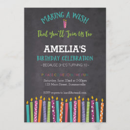 Convite para Aniversário de Crianças (Velas)