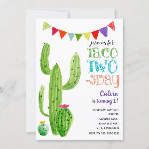 Convite para Aniversário de Dois Dias do Taco