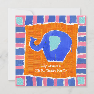 Convite para Aniversário de Elefante Personalizado