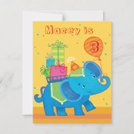Convite para Aniversário de Elefante Personalizado