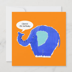 Convite para Aniversário de Elefante Personalizado