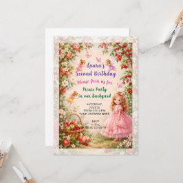 Convite para aniversário de menina. Festa de pique