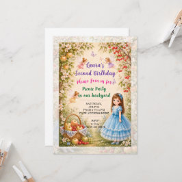 Convite para aniversário de menina. Festa de pique