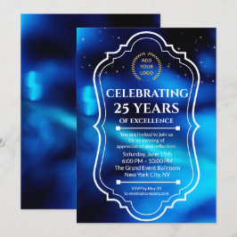 Convite para aniversário de negócios azul do Marin