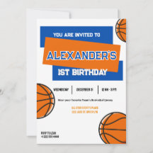 Convite para Aniversário de Primeiro Ano Slam Dunk