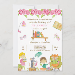 Convite para Aniversário do Dia do Livro