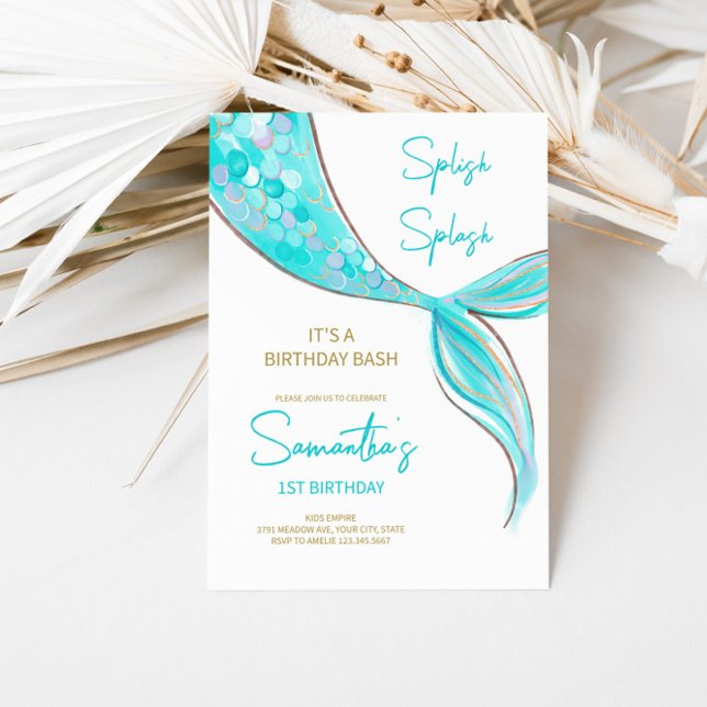 Convite para Aniversário do Tema Sereia (Criador carregado)