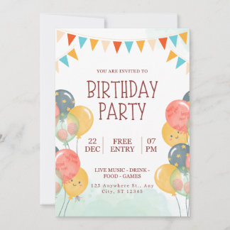 Convite para aniversário feliz