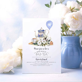 Convite para Aniversário Floral Elegante Par-tea