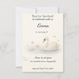 Convite para aniversários da princesa cisne