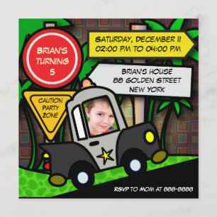 Convite para Aniversários de criança: 052 Polícia