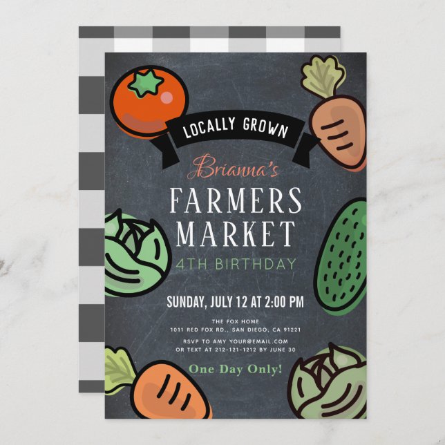 Convite para Aniversários de criança de painéis de (Frente/Verso)