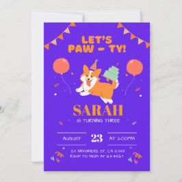 Convite para Aniversários de criança de papoila ro