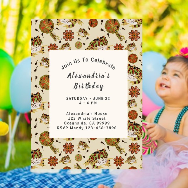 Convite para Aniversários de criança de Sapo de sa (Leap Frog Party Invitation)