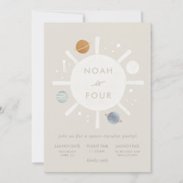 Convite para Aniversários de criança Espaciais Sol