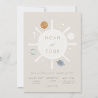 Convite para Aniversários de criança Espaciais Sol