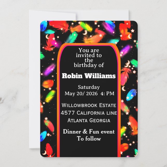 Convite para Aniversários de criança Personalizáve (Frente)