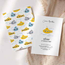 Convite para Aniversários de criança Submarinos Am