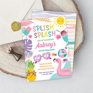 Convite para aniversários de piscina