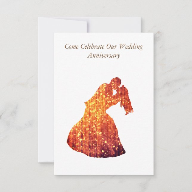 Convite para aniversários elegantes, Casal de Ouro (Frente)