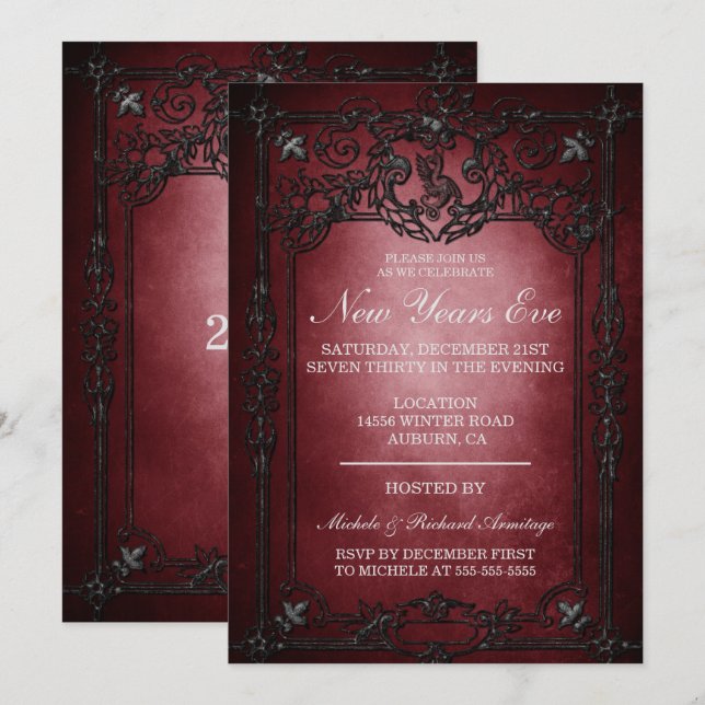 Convite para Anos novos da Noite Gótica (Frente/Verso)