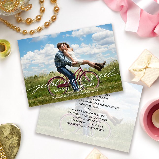 Convite para Anúncio de Casamento de Fotografia do (Criador carregado)