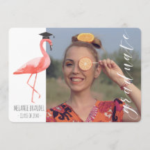 Convite para anúncio de fotos tropicais de graduaç