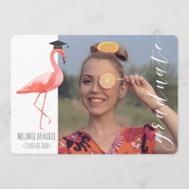 Convite para anúncio de fotos tropicais de graduaç