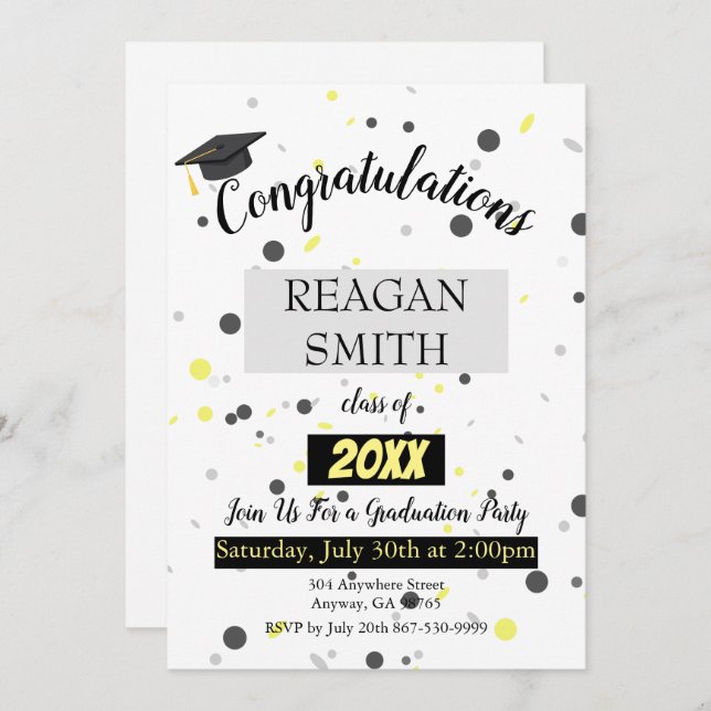 Convite para Anúncio de Graduação (Frente/Verso)