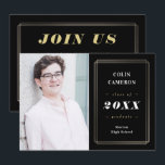 Convite para Anúncio de Graduação de Borda da anca<br><div class="desc">Design por © berryberrysweet. Visite nosso site em www.berryberrysweet.com para obter itens correspondentes e mais opções de design!</div>