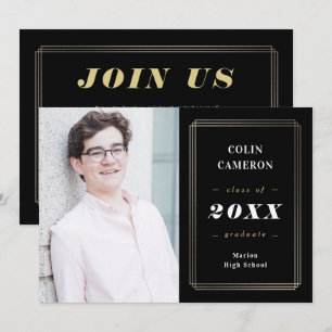 Convite para Anúncio de Graduação de Borda da anca