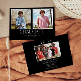 Convite para Anúncio de Graduação de Fotos Simples