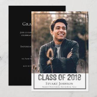 Convite para Anúncio de Graduação em Foto Masculin