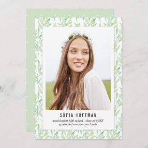Convite para Anúncio de Graduação em Verde Pintado