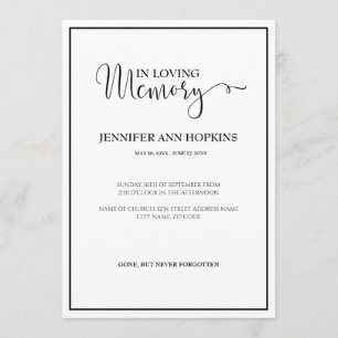 Convite para Anúncio do Serviço Memorial Clássi