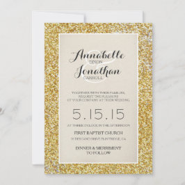 Convite para Anúncio Dourado de Casamento com Lite