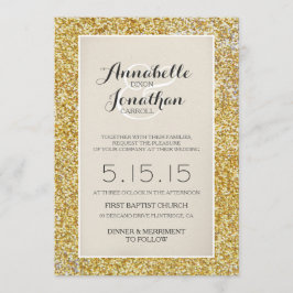 Convite para Anúncio Dourado de Casamento com Lite