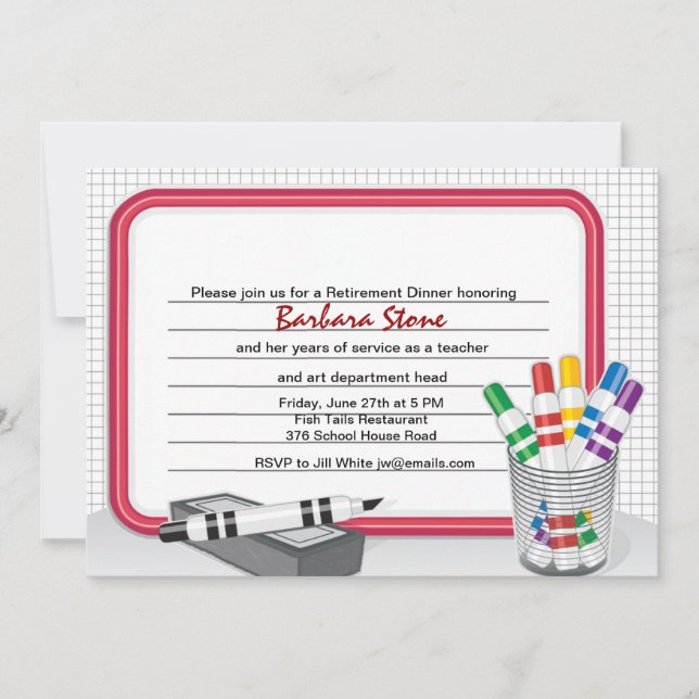 Convite para aposentadoria da placa de apagamento  (Frente)