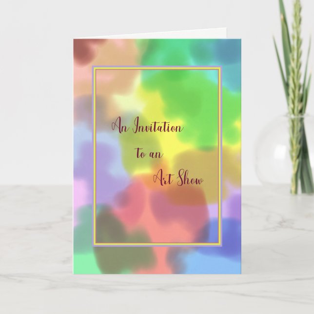 Convite para apresentação de arte Design colorido (Frente)